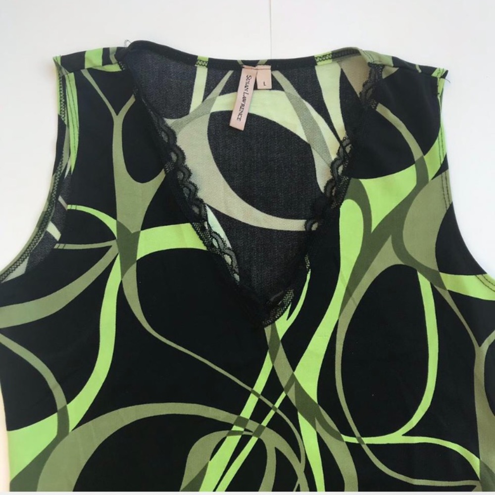 Vintage Y2K Swirl Print Susan Lawrence Top Size Large